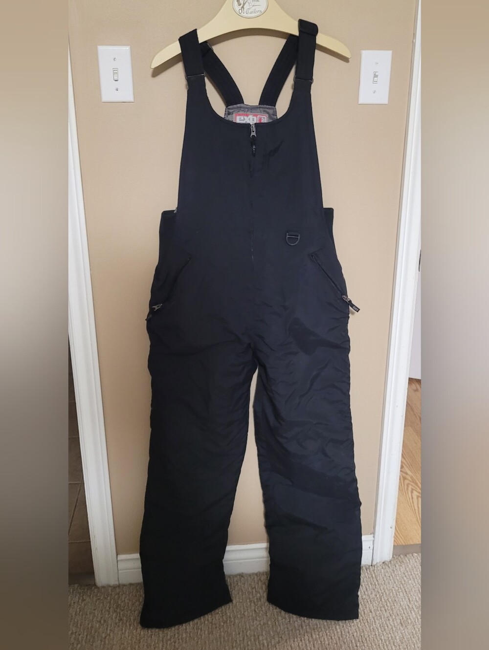 Black Insulated Snow Bib Pants - Women's